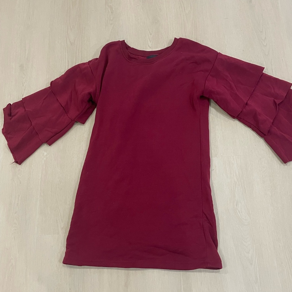 Women's Burgundy Crew Neck Sweater